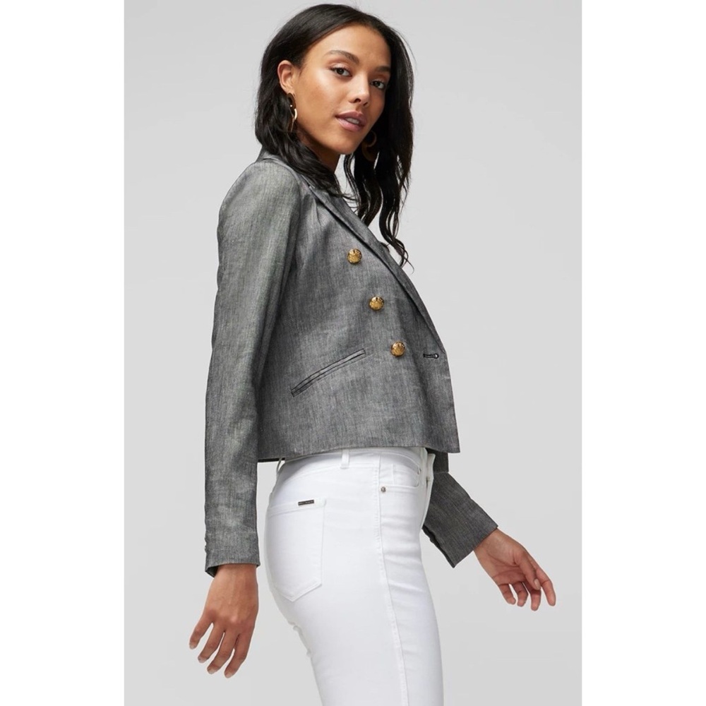 White House Black Market Cropped Linen Blend Studio Blazer 8 - Picture 11 of 14